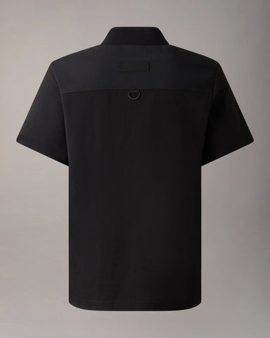 Moose Knuckles, Black Technical Zip Polo Shirt