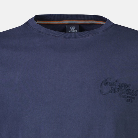 Lerros, Long-sleeve, Navy Plain-Colored T-Shirt