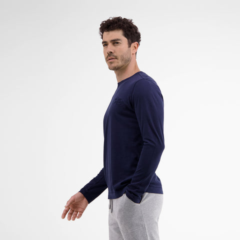 Lerros, Long-sleeve, Navy Plain-Colored T-Shirt