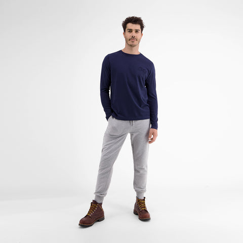 Lerros, Long-sleeve, Navy Plain-Colored T-Shirt