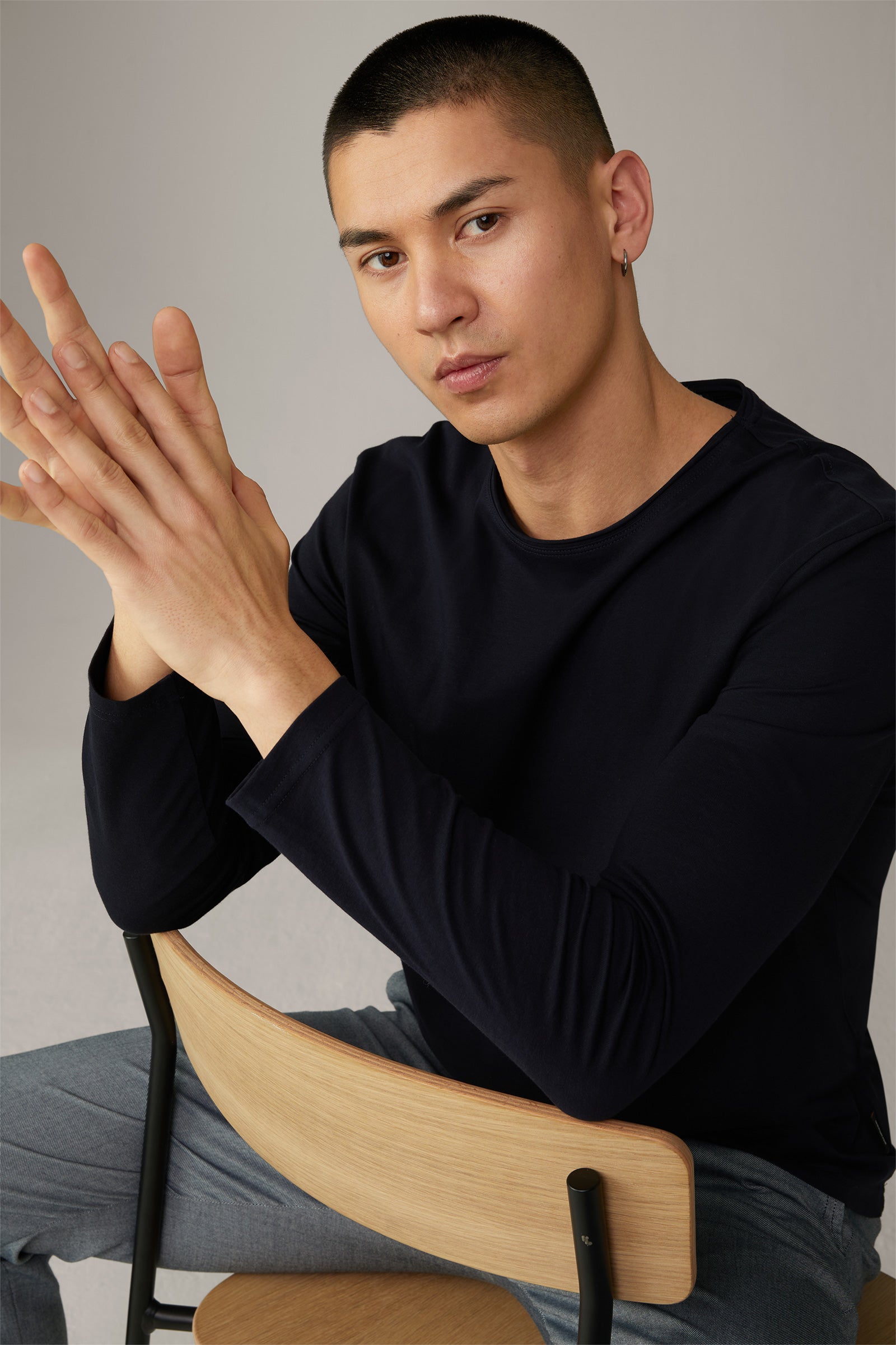 Strellson, Long Sleeve Navy Tyler T-Shirt