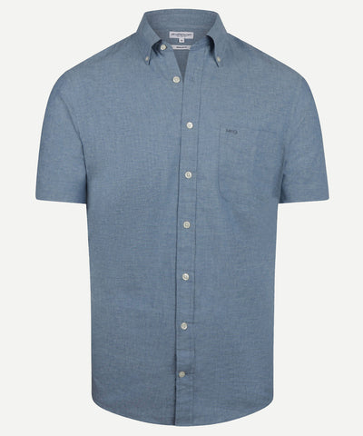 McGregor,Cotton/Linen Royal Blue Short Sleeves Shirt